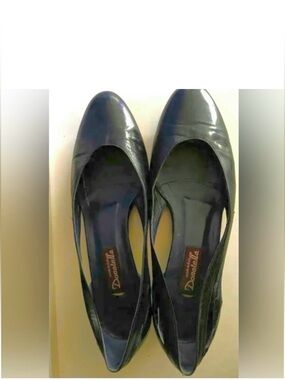 Original & elegant design-all leather dark navy blue shoes